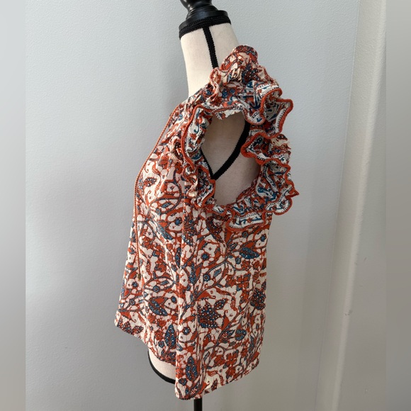 Love the Label Anthropologie Mabel Vineyard Ruffle Top Peasant Blouse - Picture 6 of 14